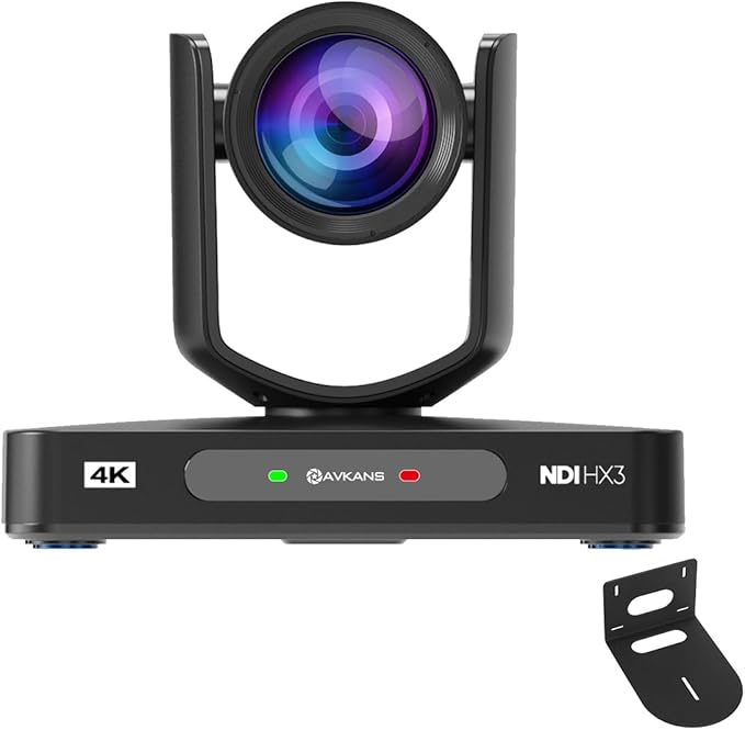 AVKANS NDI PTZ Camera 4K 20X HDMI SDI AI AUTO Tracking PTZ Camera with IP Live Streaming for Church Worship Live EventsPoE Support