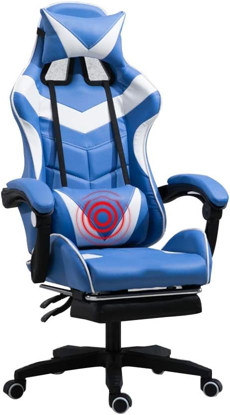 Swivel Task Ergonomics Lift Seat with footrest High Back Gaming Multifunction with Headrest and Lumbar Support for Video Game Swivel fied