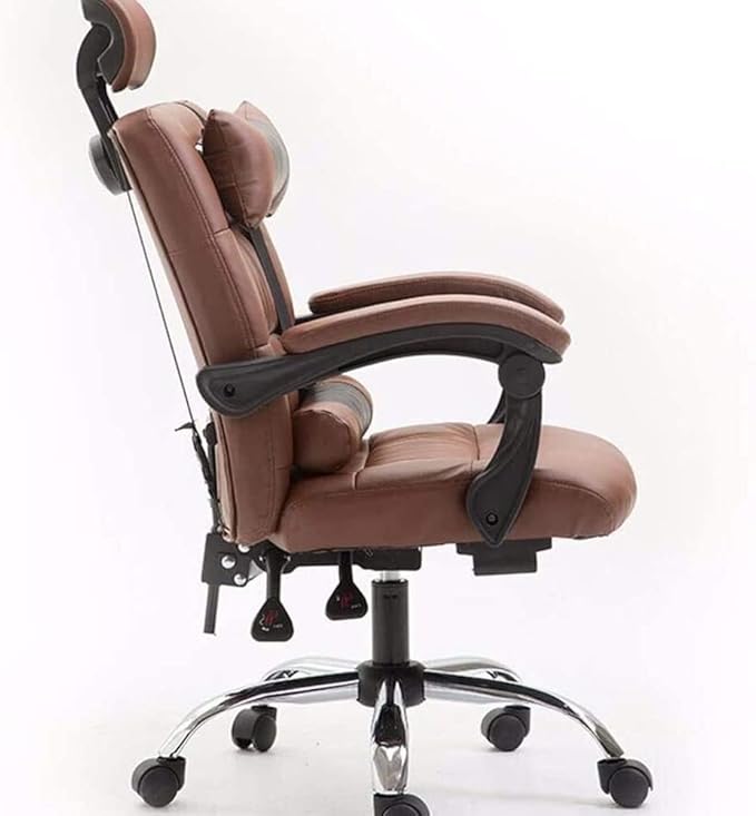 HOTRA Gaming Chair with Footrest and Massage Ergonomic Computer Game Chair High Back Computer Gamer Chair Video Gaming Chairs PC Office Chair (Color : Brown)