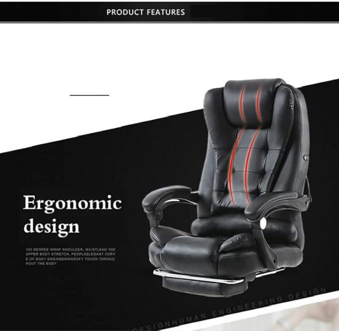 Office Chair Gaming Chair Computer Chair Gaming Chair Massage Synthetic Leather Office Chair Home Reclining Computer Boss Chair Swivel Lifting