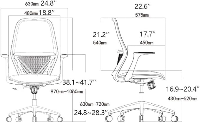 Office Chair Gaming Chair Computer Chair Household Lifting and Rotating Break Netting Backrest Computer Home Chair(Size:One SizeColor:A-Grey)