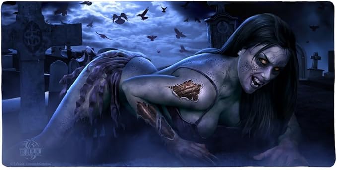 Hot Sexy Undead Dead Zombie Large Gaming Mouse Pad Desk Mat with Stitched Edges Non-Slip Base for Gamer Home and Office