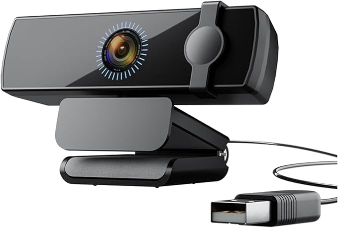 Facials Recognition Webcam 1080P Auto Focuses 120° Wide Angled USB Camera with 360 Rotations Builts in Noise Reductions Mics Plugs and Play Webcam for Video Conferencing