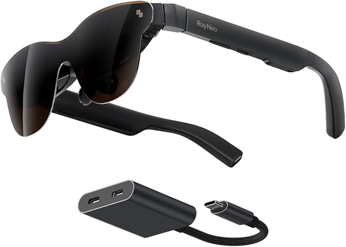 RayNeo Air 3s Pro Glasses &amp USB-C Adapter Bundle - 201'' 1200 Nits 120Hz HueView 2.0 Video Display Glasses