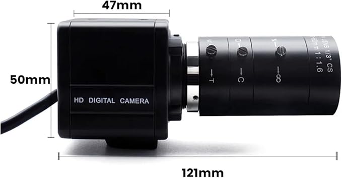 4K HD Digital Industrial IP Camera with CS Mount Lens 6 60mm for Indoor Home Security Surveillance 3 4 5 8MP Mini Webcam