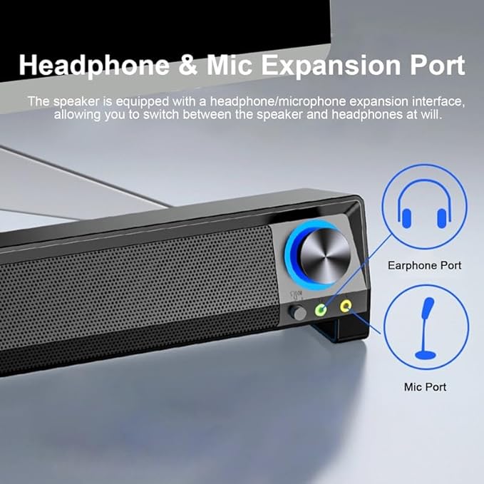 Wired Computer Speaker SoundBar Stereo Subwoofer Powerful Music Player Bass Surround Sound Box 3.5mm Audio