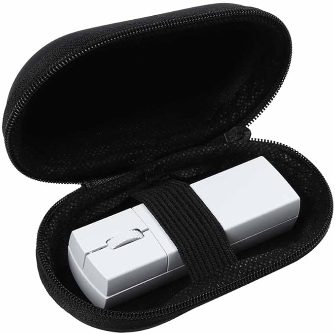 Wireless Mini Rechargeable Travel Mouse 2.4G Ultra Slim Portable Computer Mouse with Receiver Storage for Laptop/PC/Mac - White