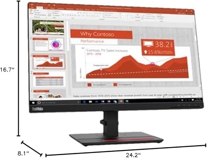 Lenovo ThinkVision T24i-20 23.8 Full HD WLED LCD Monitor - 16:9 - Raven Black