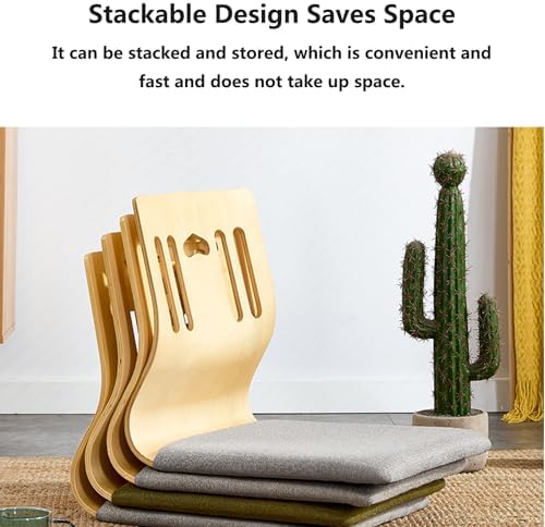 BTZHY Floor Chair Portable Tatami Chair with Back Support Meditation Floor Chair Portable Japanese Legless Chair Wooden Lazy Sofa Bay Window Balcony Living Room Chair Floor Seat 37 x