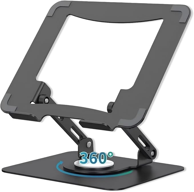Laptop Pad 360 Rotating Laptop Stand 2 Adjustable Angle and 0-13 inches Tall Adjustable Cooling Pad Fits 10-17.3 laptops Pads