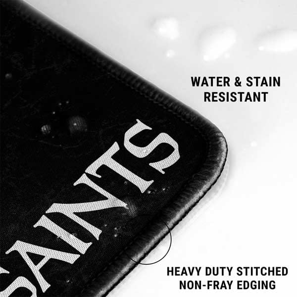 Skinit Large Gaming Mouse Pad - Officially Licensed New Orleans Saints Distressed Design with Stitched Edges Waterproof Non-Slip Rubber Base Desk Mat for Keyboard &amp Mouse 31.5 x 11.8 inches
