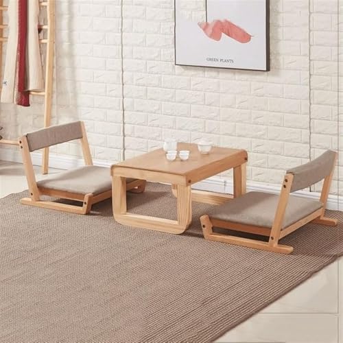 BTZHY Floor Chair Floor Chair Modern Wooden Chair Tatami Chair Japanese Floor Seat Cushion Multifunctional Seating for Guests Low Seat Lazy Sofa Floor Chair Indoor Furniture (Style 1)
