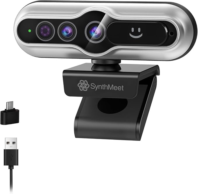 Windows Hello Webcam 2K 30FPS 5MP 84°FOV USB Webcam with Noise-reducing Mic Facial Unlocked Built-in Privacy Cover Plug and Play Wide Compatibility for Personal Meetings Video Calls