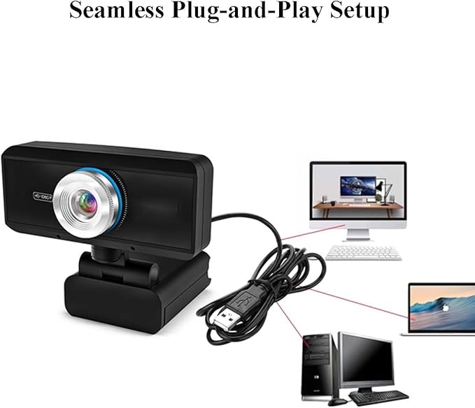 GIZNXBA Webcam with Microphone 1080p for Streaming Clear Stereo Audio HD Light Correction Privacy Shutter Clear Audio Manual Focus Lens for Desktop Laptop