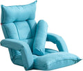 YCKEGEW Floor Chair with Arm Lounge Chair for Bedroom Couch Recliners Sofa Gaming Chair with Back SupportRemovable SleeveBalcony Lazy Sofa ChairAdjustable backrest (Color : Lake Blue)