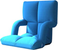 Folding Floor Chair with Back Support Adjust Lay Flat Recliner Folding Floor Gaming Chair Japanese Floor Chair Foldable Ergonomic Single Sofa Seat for Living Room Bedroom(/Blue)