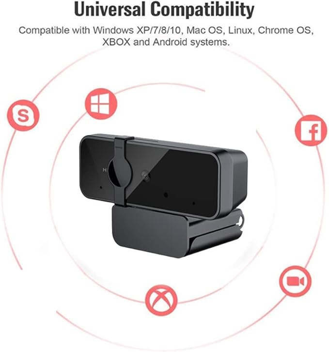 1080P WebCamera Built-in Mic High-Efficiency Privacy for Noise Reduction for Teaching Broadc