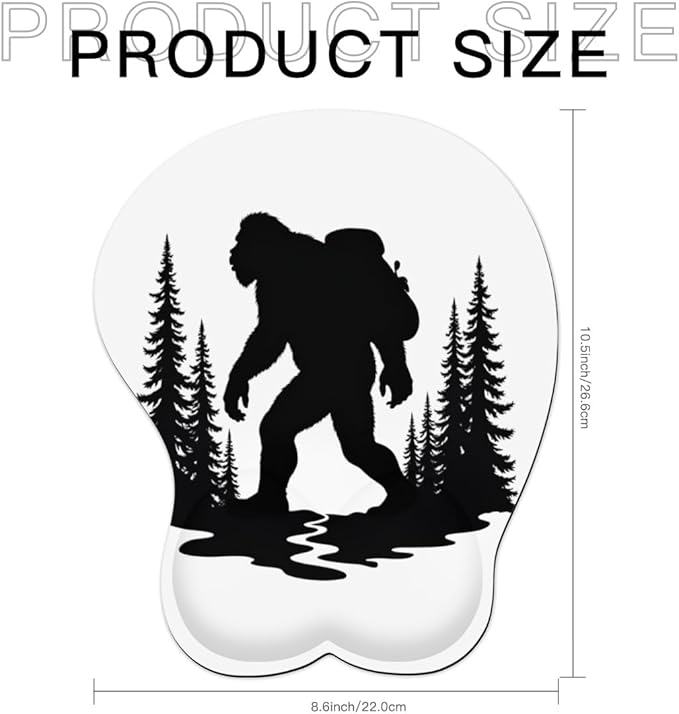 Mousepad Bigfoot Forest Sasquatch (2) Ergonomic Wrist Support Non-Slip Base Mouse Mat with Wrist Rest Computer Mousemat for Desk Work Accessories Pad