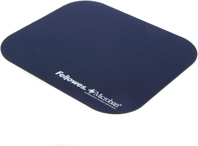 Fellowes Mouse Mat with Non-Slip Rubber Base - Mouse Pad with Antibacterial Protection - Suitable for Both Optical and Laser Mice - 199 x 232 x 2mm - Silver