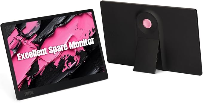 SOTSU SleekView 15.6 Portable Monitor | FHD 1920x1080 | 300 Nits | 100% sRGB | 60Hz | 6W | HDMI | USB-C | Lightweight | Gaming | Laptop | Smartphone | Travel | Sleek &amp Stylish Design