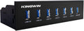 Kingwin Front Panel USB 3.0 Hub 7 Port &amp One Fast Charging USB 2.1A Charging Port