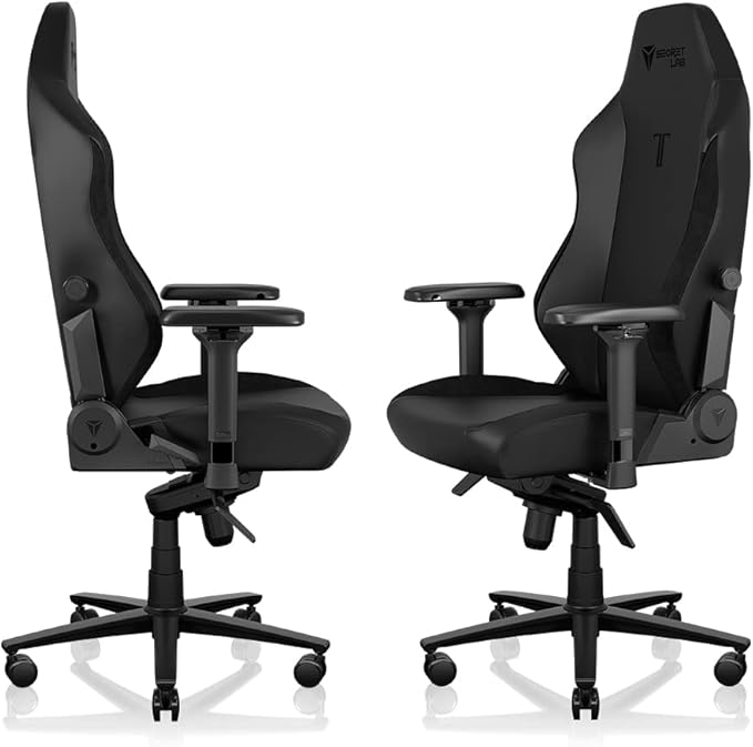 Secretlab Titan Evo Black Gaming Chair - Reclining Ergonomic &amp Comfortable Computer Chair with 4D Armrests Magnetic Head Pillow &amp 4-Way Lumbar Support - Black - Leatherette