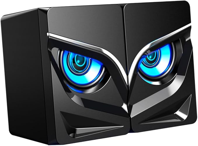 2pcs USB Powered Wired Desktop Computer Speakers with Deep Bass and Non-Slip Pads Compact Loudspeaker Box for Laptop Phone Gaming and Office Use