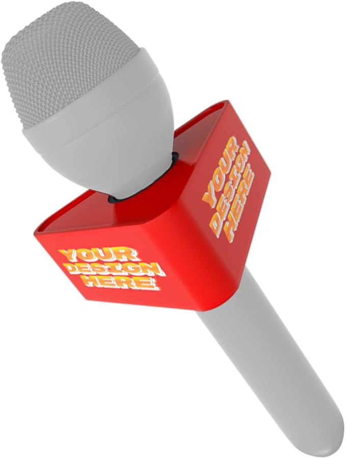 Custom Microphone Logo Box Compatible with RE50/B mic Personalize Omnidirectional Dynamic Microphone Flag (Red Triangle)