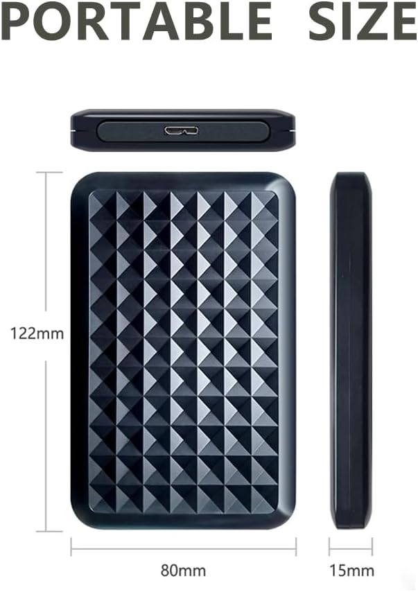 Ultra Slim Portable External Hard Drive 2.5'' USB 3.0 HDD Storage for PC Mac Laptop PS4 PS5 Xbox one (320GB)