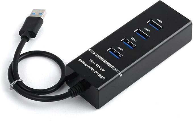 4 Port USB 3.0 Charger Hub Black