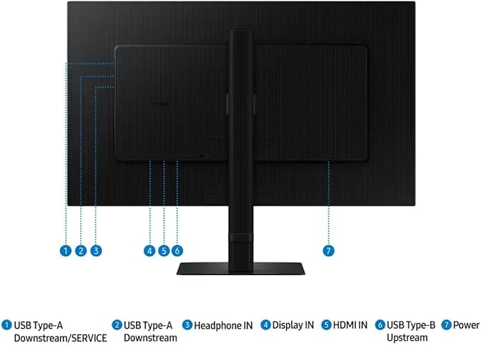 Samsung 27 ViewFinity S8 Series 4K UHD(3840 x 2160) Monitor 60Hz 5ms HDR10 DisplayPort HDMI USB Height Adjustable Stand Black with HDMI Cable