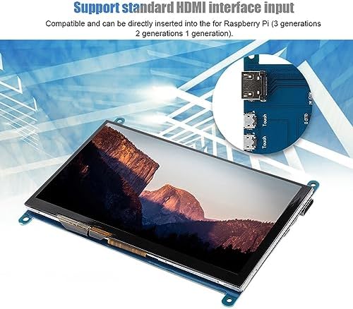 ASHATA 7 Inch Capacitive Touchscreen Monitor 1024X600 LCD Display Screen Support 5 Point Touch Portable Monitor for for System Drive