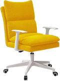 Katzowen Office Computer ChairHome Leisure Computer Chair Comfortable backrest Removable Soft Bag and armrest Gaming Chair Not tiltable Heavy Nylon feet Load-Bearing 120kg (Color : Yellow)