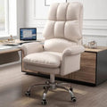 Home Office Chair Ergonomic Task Chairs with Wheels PU Leather Computer Desk Chair Executive Chair with Adjustable Height Swivel Rolling Vanity Chair for Adult (Color : Beige Size : A)