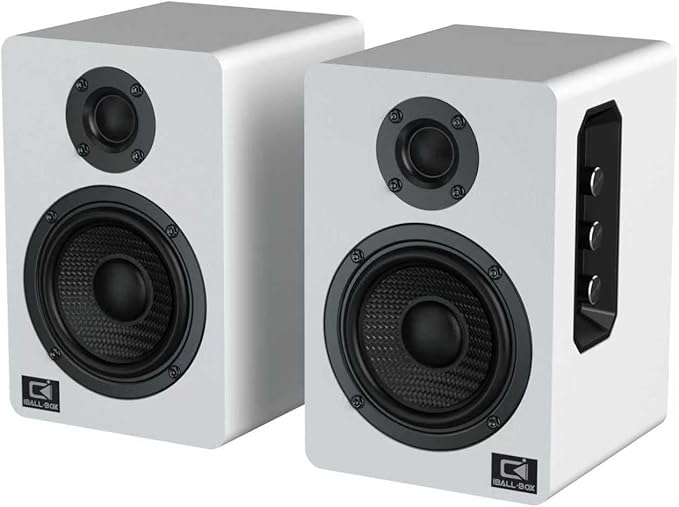 Harmony H2 60W Desktop Speakers with DSP Bluetooth 5.3 24-Bit Optical USB-C AUX Silk-Dome Tweeter Carbon-Fiber Woofer for Computer PC Monitor Gaming (White)