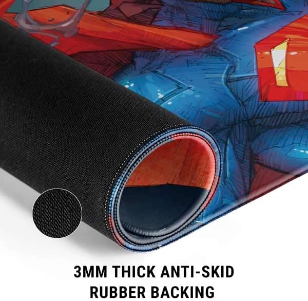 Skinit Large Gaming Mouse Pad - Officially Licensed Superman Heat Vision Design with Stitched Edges Waterproof Non-Slip Rubber Base Desk Mat for Keyboard &amp Mouse 31.5 x 11.8 inches