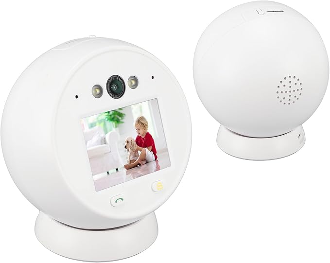 2 Way Video Security Camera Smart Video Call Camera with 2.8in Screen Technology Night Cloud Storage for Indoor Use Support 2 Way Voice Video White Infrared Double Light