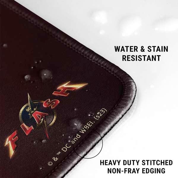 Skinit Medium Gaming Mouse Pad - Officially Licensed The Flash Movie: Logo Poster Design with Stitched Edges Waterproof Non-Slip Rubber Base Desk Mat for Keyboard &amp Mouse 17.7 x 15.75 inches