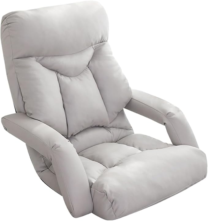 BTZHY Floor Chair Floor Chair Foldable Sleeper Chair 5-Way Adjustable Floor Chair Adults with Armrest Lazy Sofa Meditation Chair Window Chair for Reading Living Room Bedroom Indoor(/Gray)