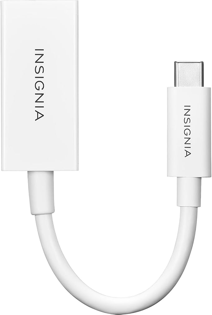 Insignia Multi Port USB Ethernet HDMI Hub Adapter Series Data Transfer &amp Charging for MacBook Chromebook Laptop PC and More (USB-C to Display Port)