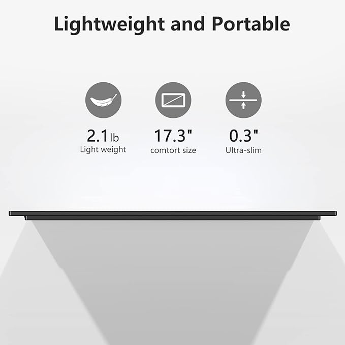 17.3 Portable Monitor 1080P FHD 144Hz Narrow Edge Laptop Monitor USB C HDMI Gaming Computer IPS HDR Screen Travel Monitor for PC Mac Phone Xbox PS5 Switch Laptop w/Smart Cover &amp Speakers