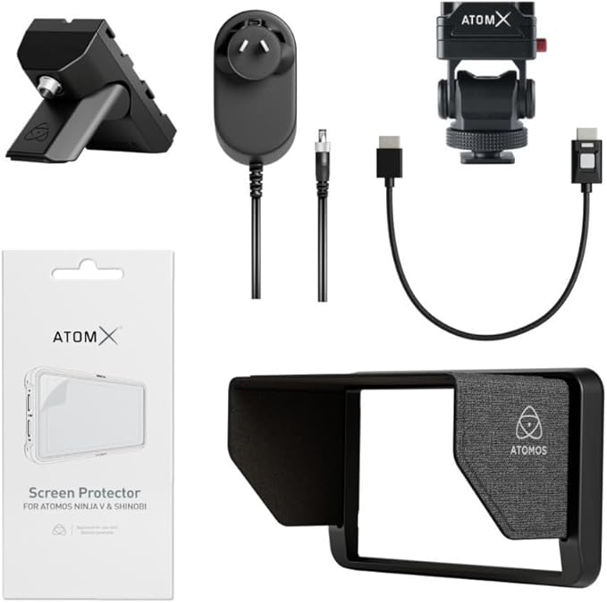 Atomos Ninja TX GO with Super-Bright 1500nit 5-Inch Touchscreen Display with Creator Kit for 5-inch Monitors (2 Items)