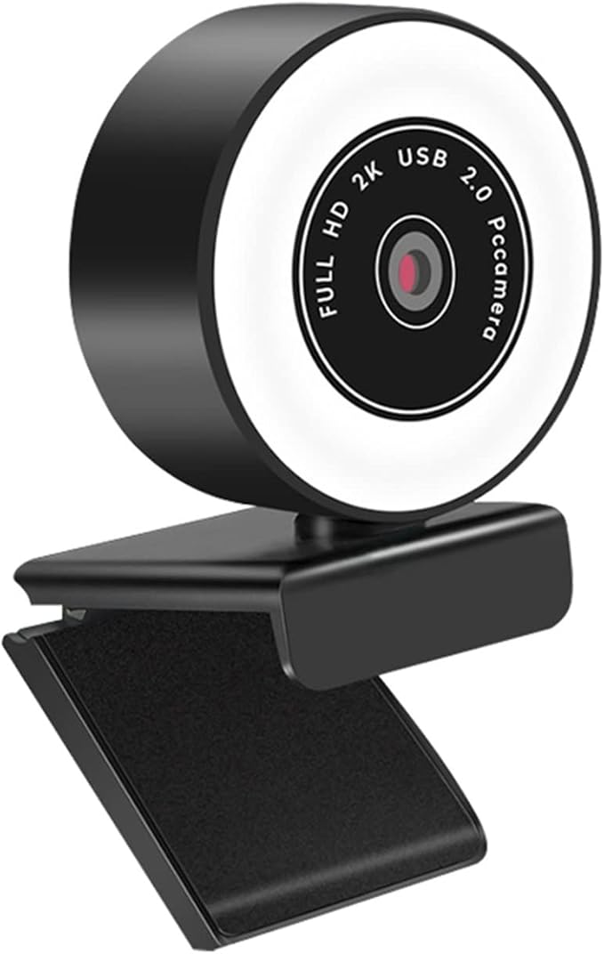 Web Camera Autofocus 1080P Webcam with Ring Light PC Computer Camera Web Camera with Microphone LED Lamp for Streaming Zoom Web Cam for Gaming Video Calling Recording (Color : Type 1)