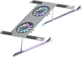 MERRYHAPY Laptop Cooling Pad Gear Height Mute High Volume Fan Aluminum Laptop Stand for Gaming