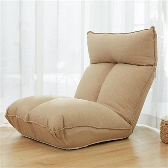 Office Chair Gaming Chair Computer Chair Upholstery Chair Adjustable Floor Chair for Window Lounge Chaise Backrest 14-Position Folding Lazy Recliner