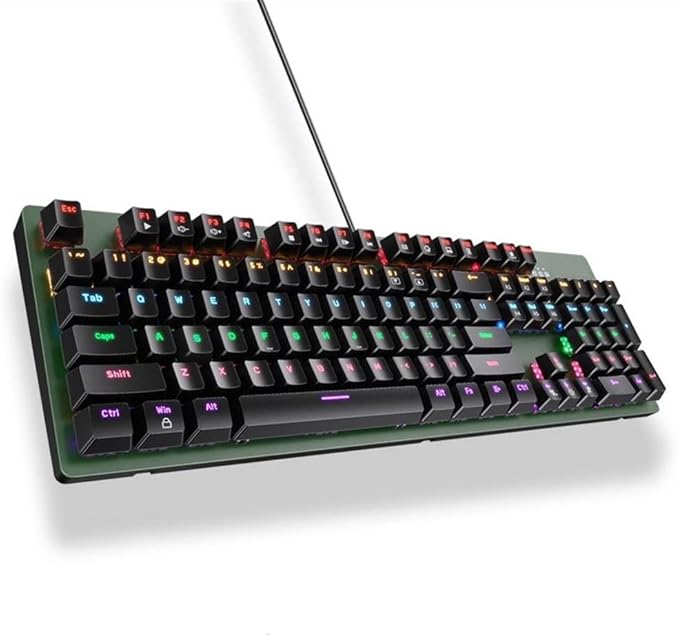 Mechanical Gaming Keyboard Wired Backlit Keyboard Anti-ghosting Gaming Keyboard Full Size Ergonomic Standard Keyboard for Desktop Computer PC (Black)