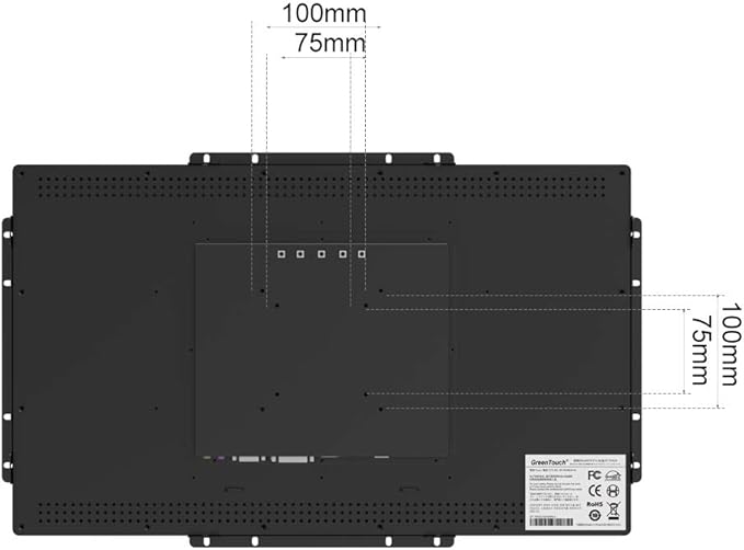 GreenTouch 18.5 Industrial Touch Monitor Open Frame HDMI/VGA/DVI Interface Built-in Speakers Capacitive Touch Screen Technology