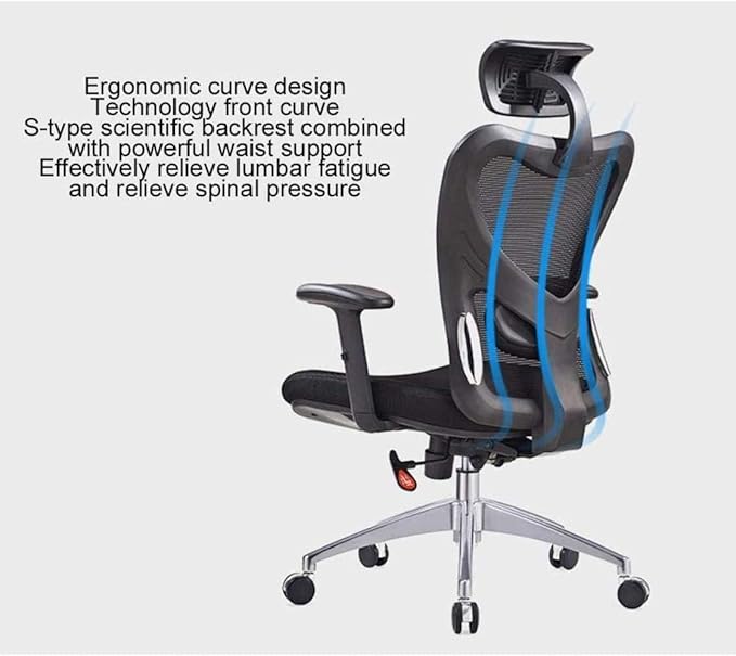 Gaming Chair for Home Armchair Game Chairs Office ArmchairsLift Swivel Chair Ergonomic Mesh Chair Seat Stool Chair (Color:Black)