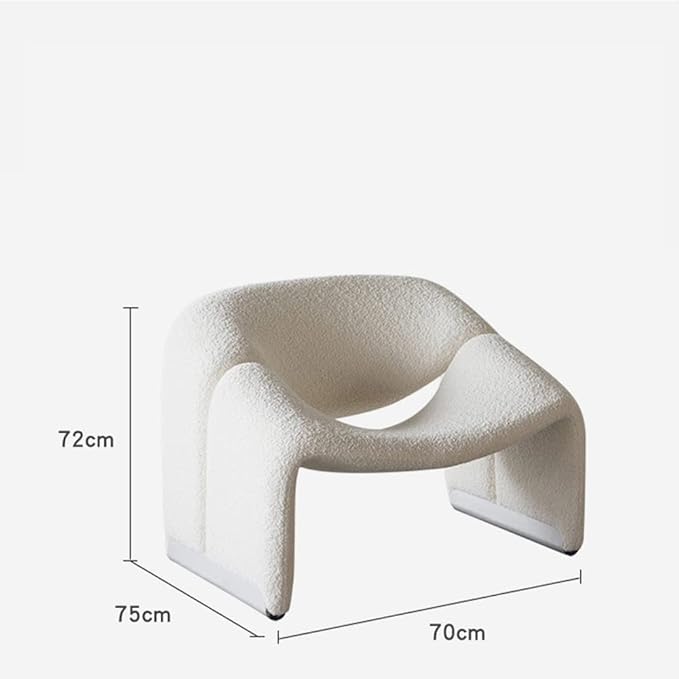 Scandinavian Style Gaming Chair Office Chair Armless White Fabric Fiberglass Solid Back Rectangular Indoor 72x75x70 cm