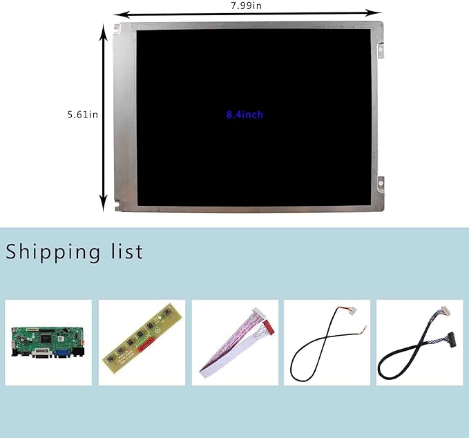 VGA DVI Audio Audio Video Board and 8.4 inch G084SN05 V9 450nit 800x600 4:3 TFT LCD Display Wall-Mounted